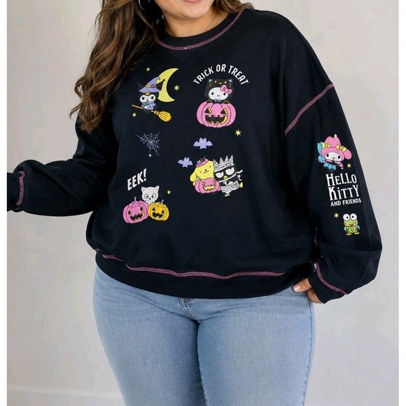 Hello Kitty & Friends Tops - Hello Kitty Friends Halloween Sweatshirt XXL Black Fleece Trick Or Treat